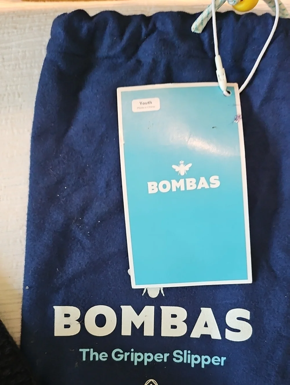 Bombas - The Gripper Slipper Navy Youth Size 11-13 NWT